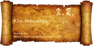 Kis Ruszalka névjegykártya