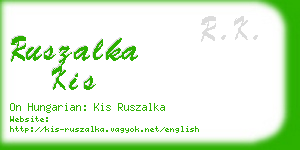ruszalka kis business card